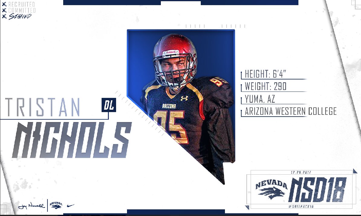 Truly excited to introduce <a href="/tristannichols_/">Tristan n.</a>  to the Wolf Pack Family! DE-FENSE!
🐺#NevadGrit🔋🔋🔋