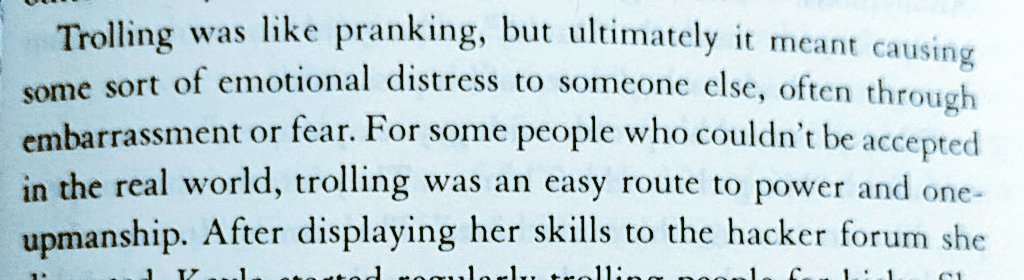 dmadprof's tweet photo. 3 - Twitter prompt: trolling, as described in the passage below, is a key part of 4chan culture. To what extent can/should we consider acts of trolling as (potentially) citizenship? Consider examples from the book &amp; the elements of the discourse theory of citizenship #dmad18 3/3 https://t.co/whDGBtlX9c