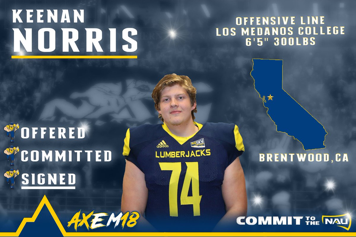 NAU_Football's tweet photo. Next up: #AxEm18 OT @keenalisious out of Los Medanos College!
WELCOME TO THE FAMILY!
#CaliJacks | #NSD18 |#NAUStrong βοΈπ² https://t.co/yqNUCXUGeO