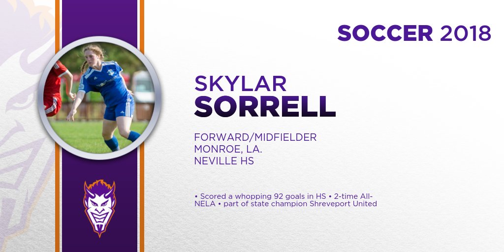NSUDemonsSOC's tweet photo. Here's a signee who's already part of the Lady Demon family. @SkylarSorrell came on campus a semester early and has been in Natchitoches since January. #ForkEm https://t.co/cwprwwf9In