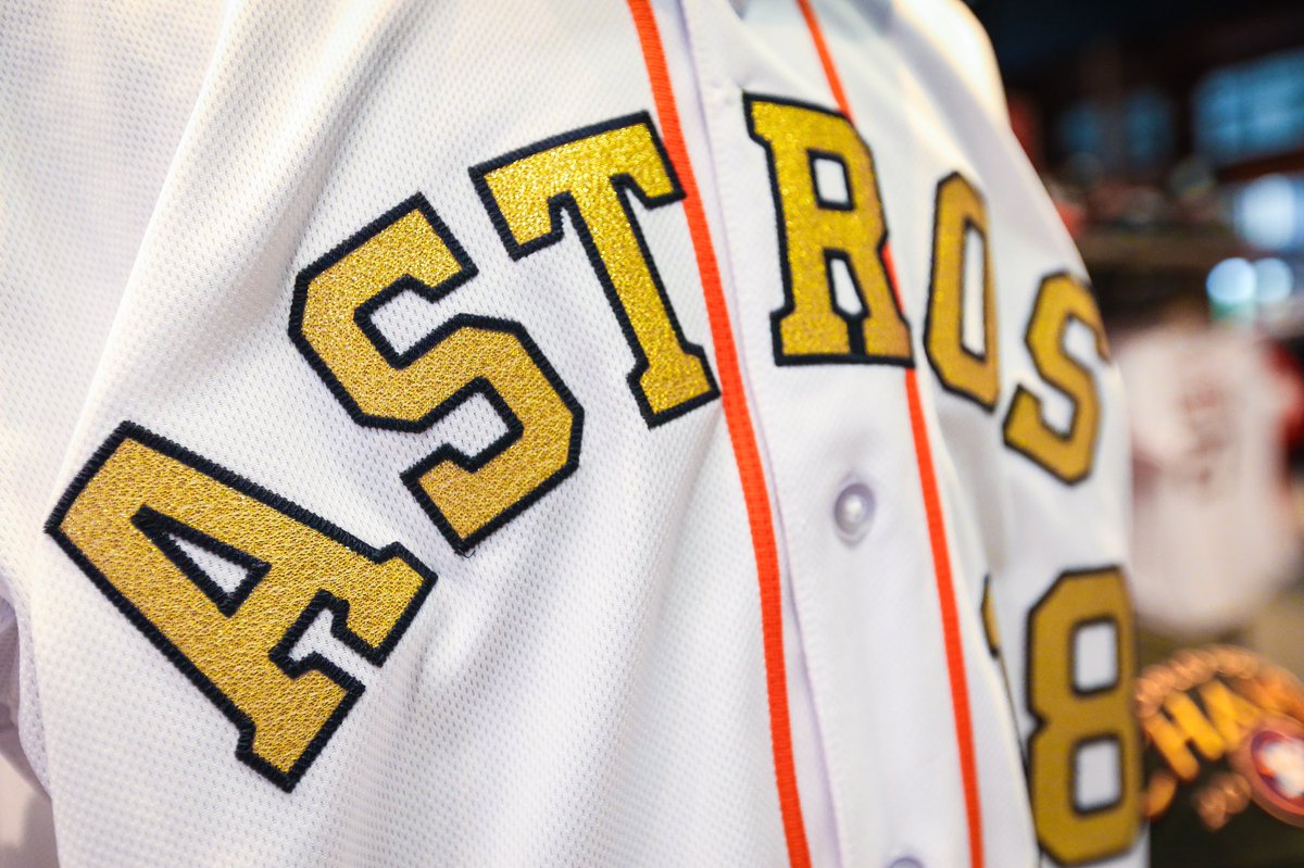 astros's tweet photo. We’ll be wearing these uniforms on April 2nd and 3rd to start the home slate on a champ-themed note. #NeverSettle https://t.co/GAGHcbTy48