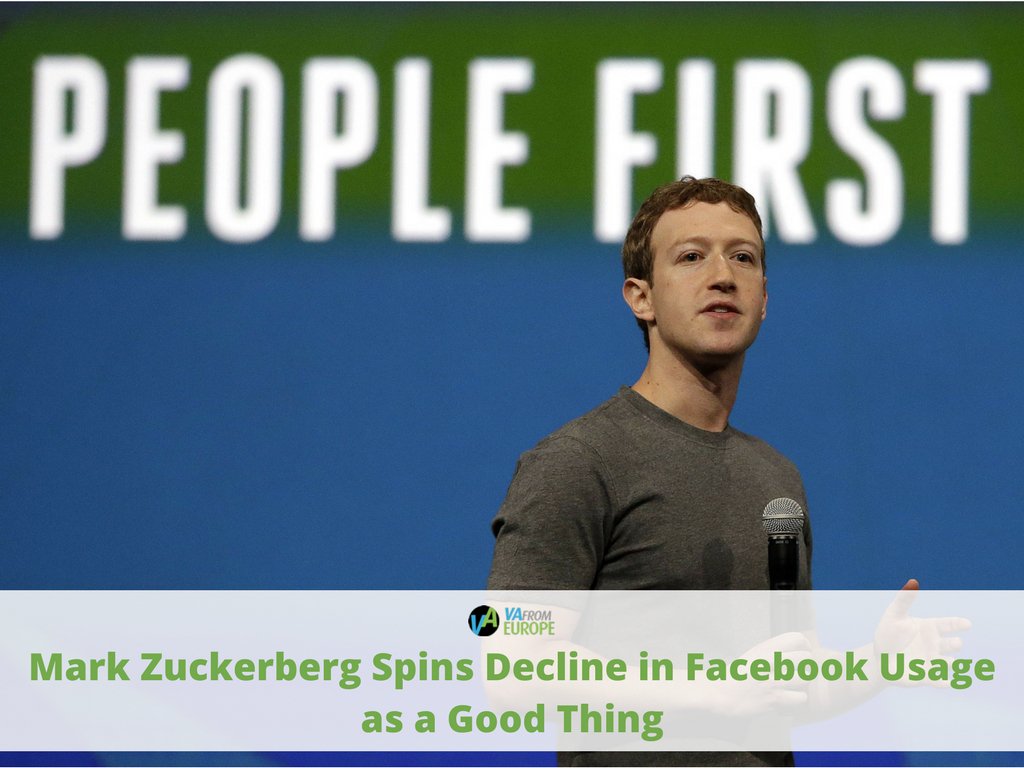 VAfromEurope's tweet photo. "Helping people connect is more important than maximizing the time they spend on Facebook," Mark Zuckerberg commented the decline of time spent on @Facebook. 

Read more: https://t.co/KFQf0ltkFb

#vanews https://t.co/4IAasW4uc8