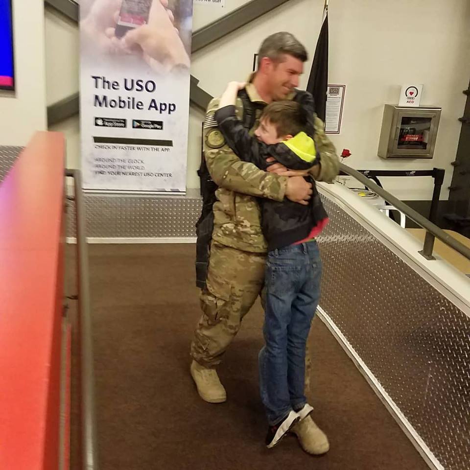 Military families = sacrifice.  Happy my oldest returned home safely from 212 day deployment. #huganairman #thankyouforyourservice