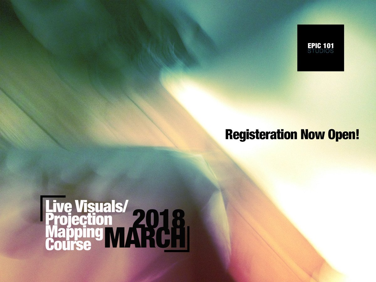 EPIC101STUDIOS's tweet photo. Our Live Visuals/ Projection Mapping Course is coming back next month. @Resolume works with videography, editing, art, digital art and gets synced to music, get in touch for more details. #viusals #art #projection #mapping
Register here:
https://t.co/wFv9TYPuZz https://t.co/MMCrdz4y5Y