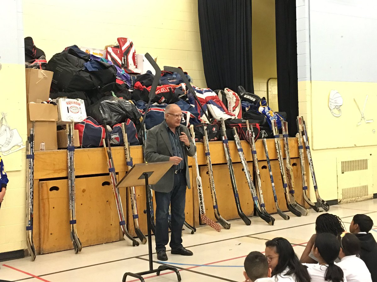 TCDSB's tweet photo. St. Roch students are excited to go skating and enjoy this winter weather thanks to generous donations of skates and hockey equipment. A big thank you to @vcrisanti for being here and to John Anga for all your work organizing this. https://t.co/qp2kVCh8QF