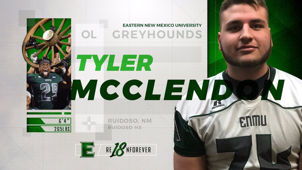 ENMUFootball's tweet photo. Welcome to Greyhound Nation Tyler McClendon #RE18NFOREVER https://t.co/QGglz4vqcz