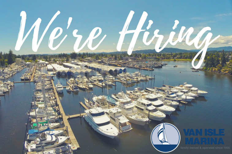 vanislemarina's tweet photo. WE'RE HIRING! Van Isle Marina is hiring for Yacht Park Support Crew. Check out our website for more details and how to apply! https://t.co/kh2SIRs3p5 https://t.co/CbuXgprHNc