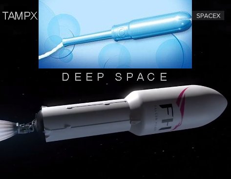 AdvisorGirl's tweet photo. Kudos to @elonmusk &amp; the @SpaceX team for figuring out how to penetrate deep space #SpaceX #FalconHeavy #HeavyFlow @Tampax https://t.co/K5PcIg1Df0