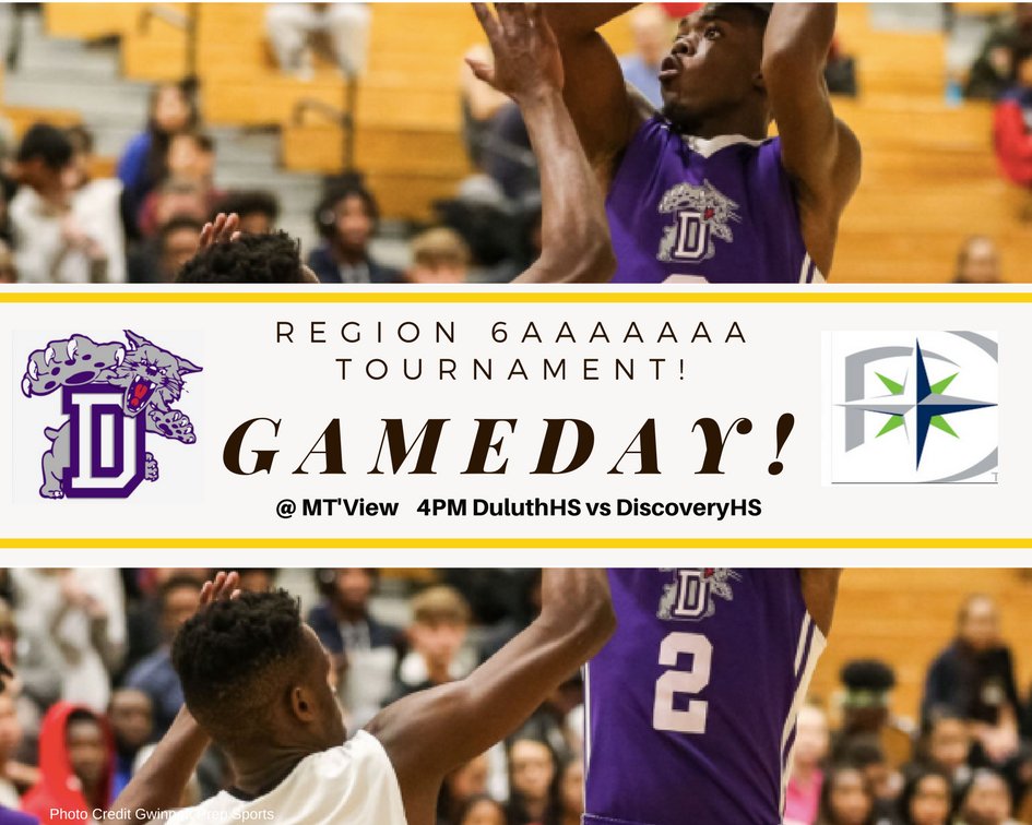 DuluthHighHoops's tweet photo. IT'S #6AAAAAAA #REGIONTournament #GAMEDAY! for the #DuluthWildcats - The BOYS Varsity Squad takes on #DiscoveryTitans at #MountainviewHS 4pm tonight! Come out to Support the team! #LetsgoWildCats! #PackPride https://t.co/7yTNNFQFYK