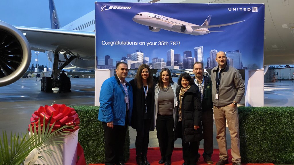 jodydickson28's tweet photo. 787 United/Boeing Aircraft Delivery Ceremony! CMH, STL, &amp; CLE Supervisors. It's been an amazing experience!@weareunited @jonathangooda @BrianFKennedy @PIT_JOANNE @vrandazzo @jacquikey https://t.co/G55o5B641P