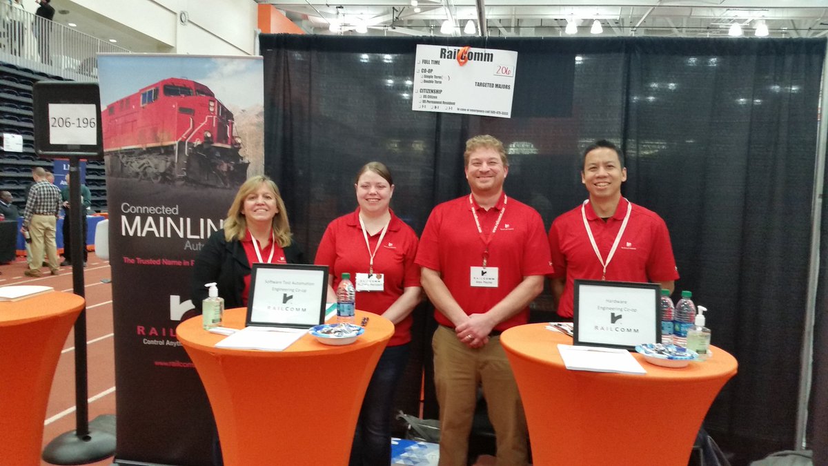 TracsisUs's tweet image. Visit @RailComm in booth 206 at the @RITCareers #RITCareerFair today. We are recruiting #engineering co-ops for the fall semester. 
#railcomm