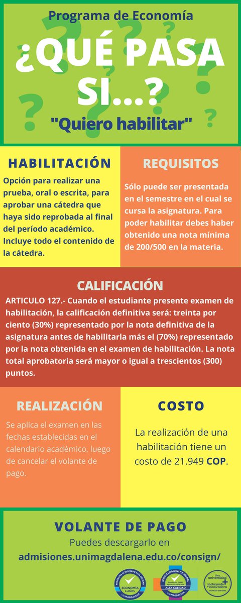 EconomiaUnimag's tweet photo. (Continuación) Compartimos contigo algunos Tips sobre las dudas más comunes respecto a la cancelación de asignaturas, homologación, habilitación, supletorios, entre otros. https://t.co/8x8BoMB9e8