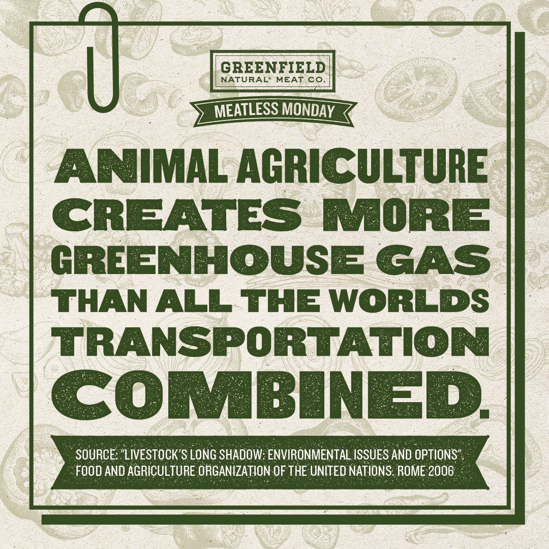 Meatless Monday (@meatlessmonday) on Twitter photo A meat company going #MeatlessMonday? <a href="/GreenfieldMeats/">Greenfield Natural</a> is encouraging its customers to make the pledge, saying cutting out meat one day a week is a simple act that can contribute to a better planet. Learn more at greenfieldmeatless.com A meat company going #MeatlessMonday? <a href="/GreenfieldMeats/">Greenfield Natural</a> is encouraging its customers to make the pledge, saying cutting out meat one day a week is a simple act that can contribute to a better planet. Learn more at greenfieldmeatless.com