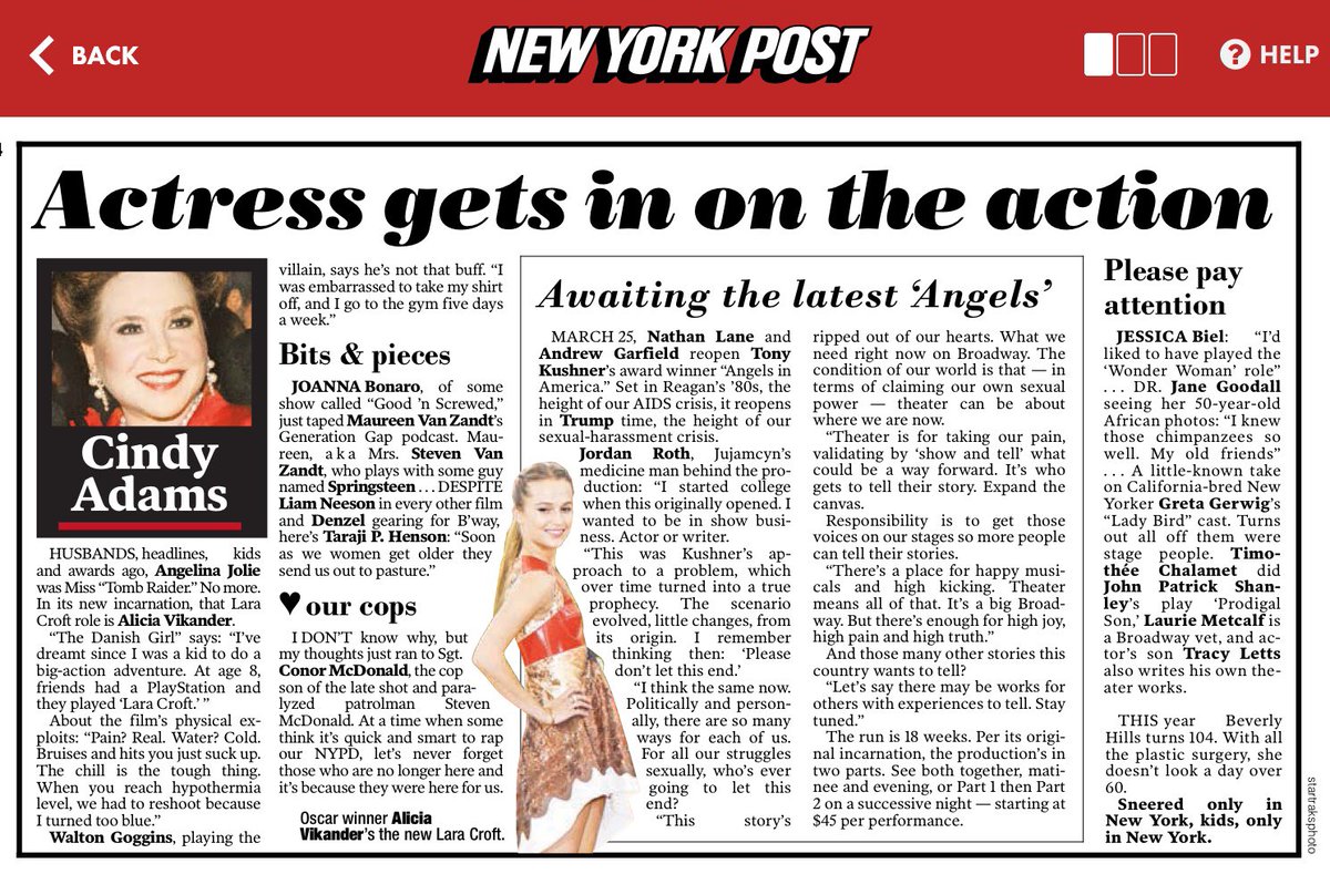 GoodnScrewed's tweet photo. Lovely to wake up to this AM- thank you #CindyAdams #newyorkpost @goodnscrewed @mvzagogo@joshaccardo  @gengapnation #inthenews #actress #tv #EntertainmentNews #faboverforty #onlyinnewyork https://t.co/LuArW0Dl95