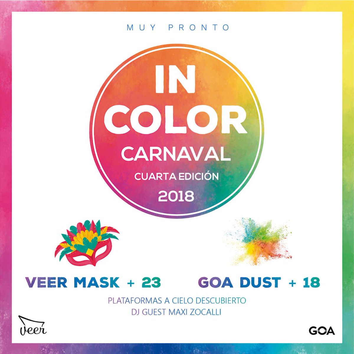 delmarkos8's tweet photo. .      •  CUARTA EDICIÓN   •
                     2018 
 🌈 IN COLOR CARNAVAL 🍒

Veer Mask 🎭|| Goa Dust Color 🎨
             +23         +18 https://t.co/sRFqTD9ByW
