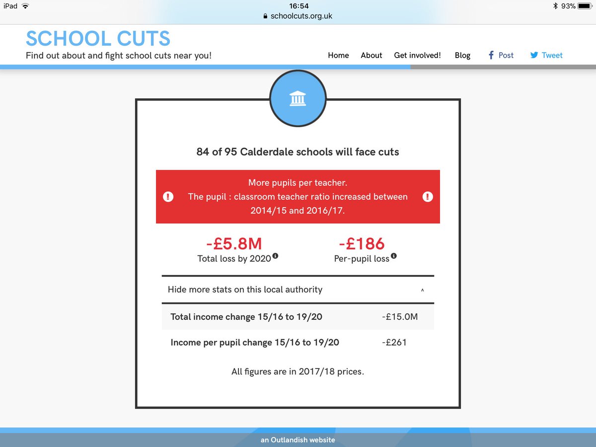 Just look at the funding cuts that central Government is inflicting on #Calderdale schools. 
#schoolcuts