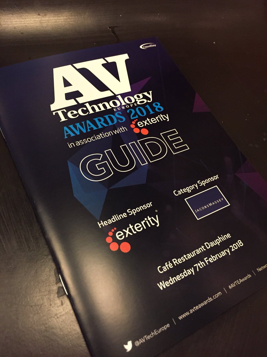 AVTechEurope's tweet photo. Don’t forget to use the AV Technology Europe Awards hashtag tonight #AVTEAwards. Share your success and your congratulations with the world! #AVtweeps #ISE2018 https://t.co/gMRiHxZFwN