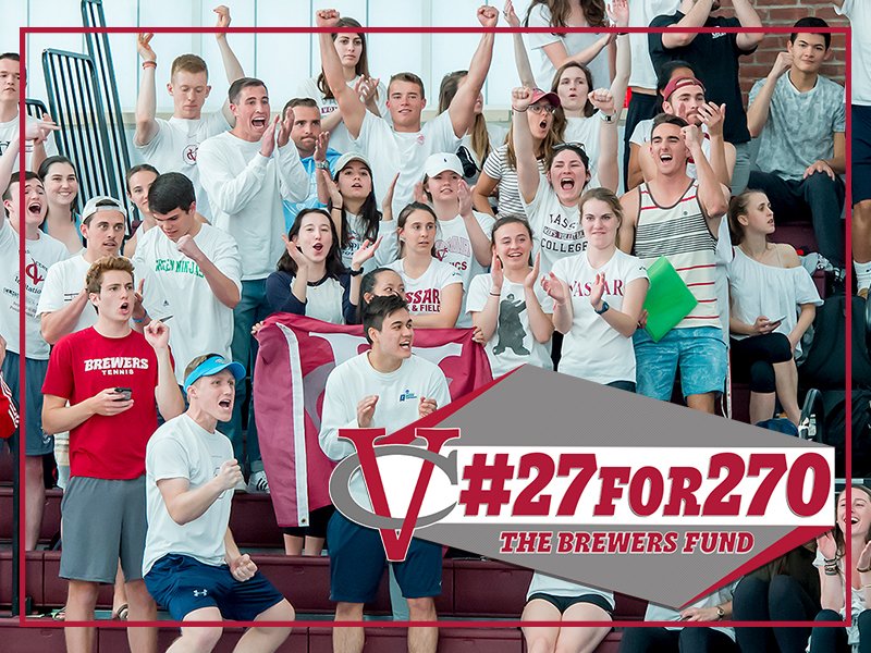 27FOR270 | WE HAVE OUR NEW GOAL! Our next challenge has arrived and the bar has been set even higher!  Generous Vassar parents have offered another $5,000 if we can get to 1,500 donors!  Let’s make this happen – go Brewers! #27for270