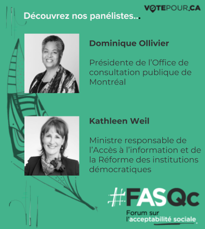 Un excellent Line-Up pour le #FASQc avec <a href="/Olldem/">Dominique Ollivier</a>  et <a href="/Kathleen/">kathleen</a> Weil!
Pour plus d'info : acceptabilite.ca
Serez-vous des nôtres?
#SmartCity #polqc #ulaval #acceptabilitésociale