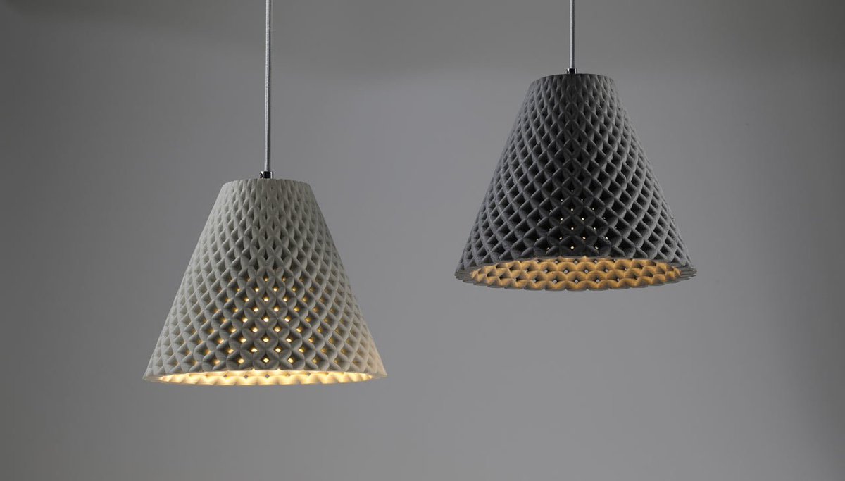 designmilk's tweet photo. HELIA Concrete Mesh Light Fixtures by Dror Kaspi for ARDOMA Design https://t.co/Rv0YXLzsI1 https://t.co/jqdlQE8iS2