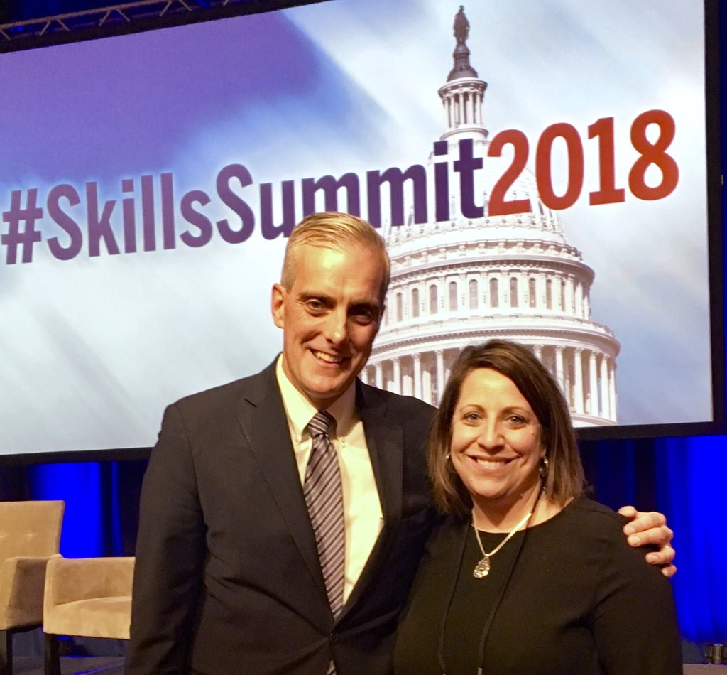 In DC; happy to see my former Congressional co-ed football teammate (and fellow CSBSJU grad) <a href="/DenisMcDonough/">Denis McDonough</a> #SkillSummit2018 #csbsju