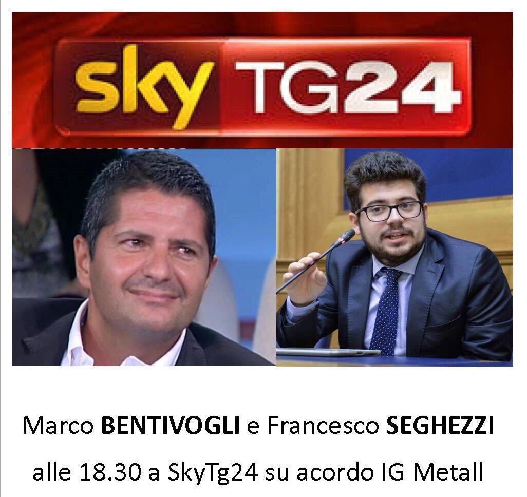 FIMCislStampa's tweet photo. #IgMetall tra poco 18.30 circa a @SkyTG24 ne parleranno  #Bentivogli e  #Seghezzi https://t.co/OAwE8qxQXg