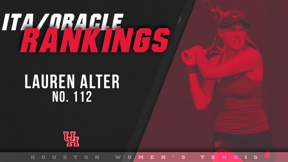 UHCougarTennis's tweet photo. Congratulations to Lauren Alter on being ranked inside the ITA/Oracle National Singles rankings! #GoCoogd https://t.co/UYw9o8jjd3