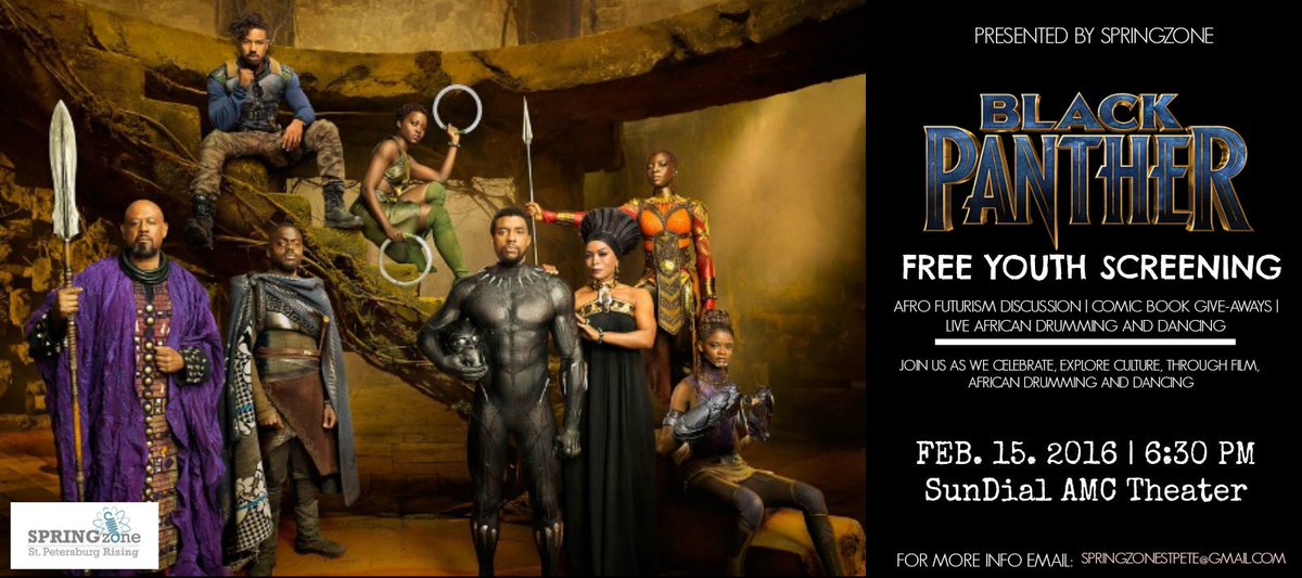 springzonestp's tweet photo. @TitusONeilWWE , SpringZone St.Pete is answering the #BlackPantherChallenge! 150 confirmed youth from Southside St.Pete and their families joining us at AMC SunDial on the 15th for a private screening! https://t.co/wqT5U7I09e