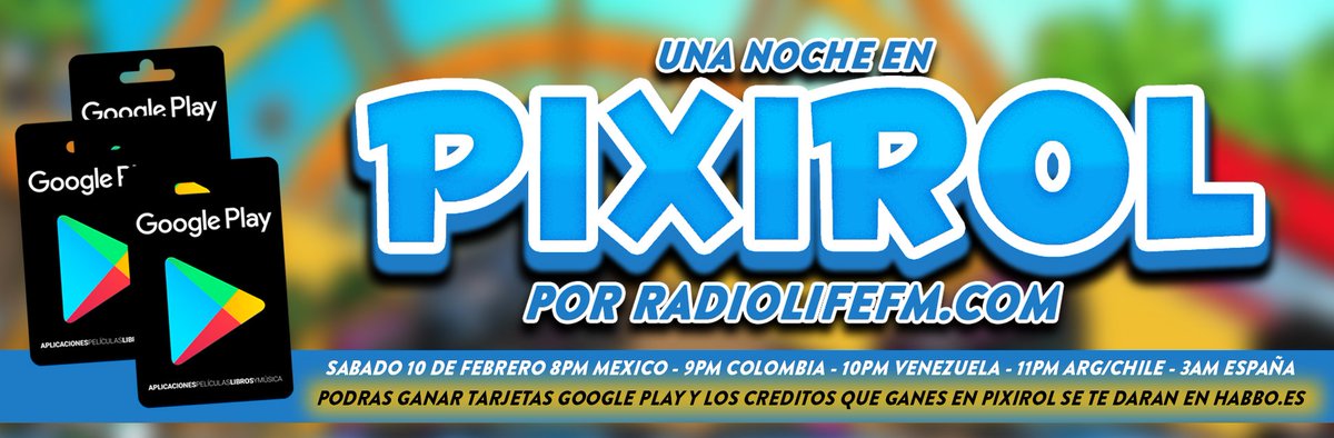 Pixirolcom's tweet photo. ¡Pixirol y Radiolife juntos!

Este sábado 10 de febrero, no te pierdas nuestro evento mayor junto a @RadioLifeFmh 

Habra sorteo de rares y ¡TARJETAS PLAY STORE!

Los esperamos 🏆 https://t.co/s5eNU0TzxV
