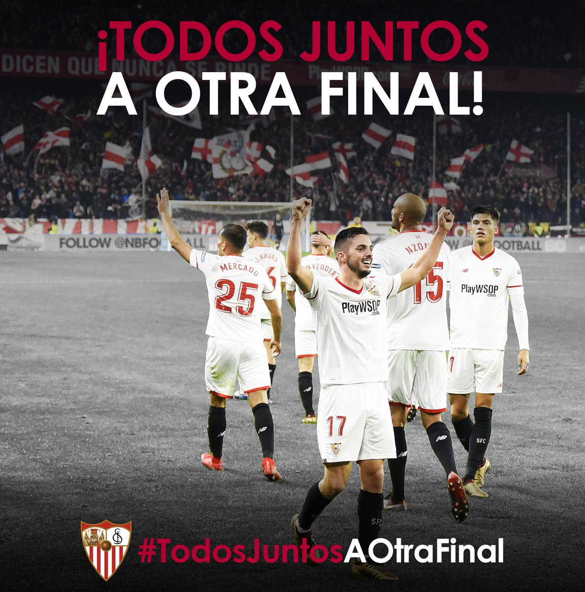 SevillaFC's tweet photo. No está siendo una temporada fácil, tenemos bastante que mejorar, pero lo hemos vuelto a hacer... ¡17 finales en 18 años del siglo XXI!
Esto es el #SevillaFC, GRANDEZA

#vamosmisevilla #TodosJuntosAOtraFinal https://t.co/Y7GYOOwHdL