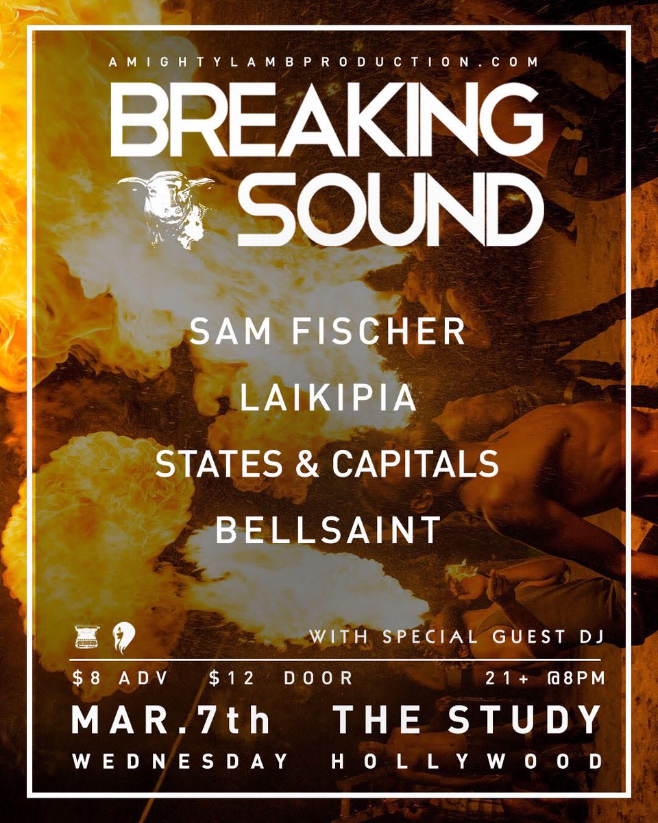 BELLSAINTmusic's tweet photo. Excited to announce I'll be playing @AMightyLamb showcase March 7th at @thestudyhwood with @SamFischerMusic @wearelaikipia &amp; @scofficialmusic. Click link below to pre-order tix ($8 now &amp; $12 at door)!
https://t.co/kYUJxsOZd2
 🤘🏽🤘🏽❤️ #BreakingSound https://t.co/LszqSLkj85