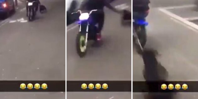 GregoireRolandI's tweet photo. Vidéo du chien maltraité : Du nouveau ! Rappelez vous de la vidéo du chien trainé sur une route par un jeune en moto, le chien a été récupérer et plusieurs interpellations ont eut lieu aujourd'hui. A l'heure actuelle plusieurs jeunes sont interrogé #Chien #Snapchat #GPHNews https://t.co/lqk0PFTsyD