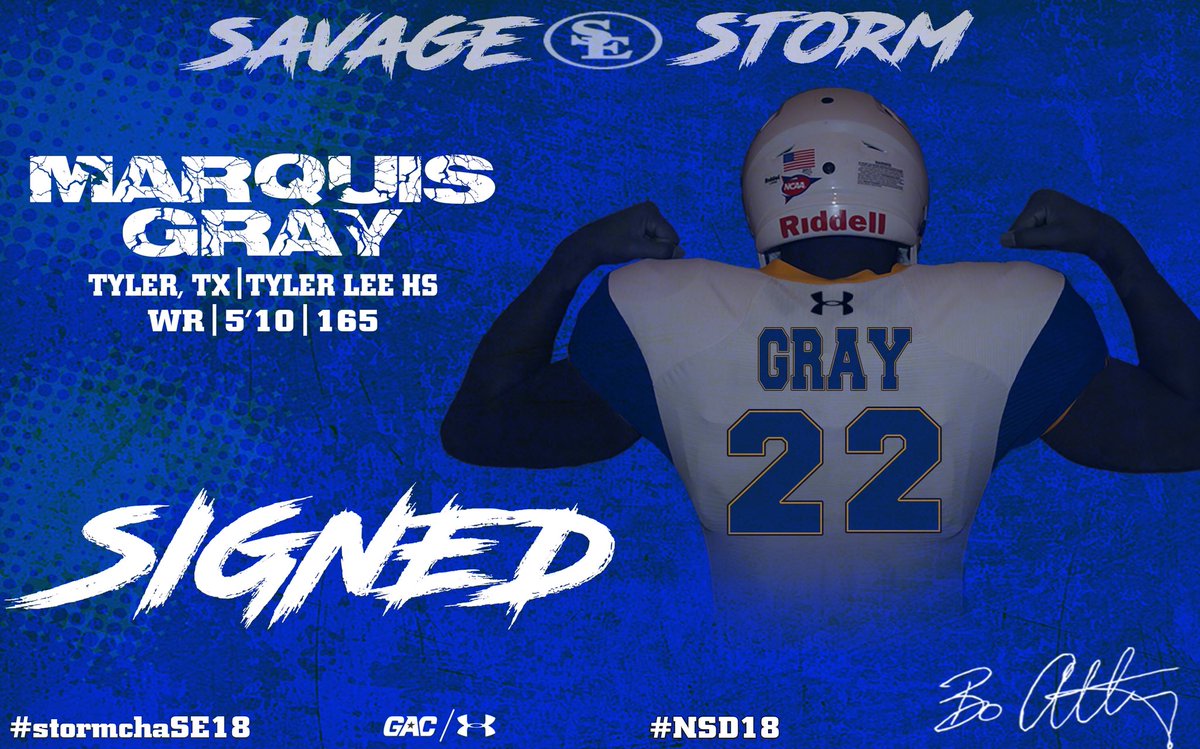 GoSoutheastern's tweet photo. Welcome @MarquisGray_22 Time to work! #stormchaSE18 #NSD18 #WEWILL https://t.co/pyUzwC92G9