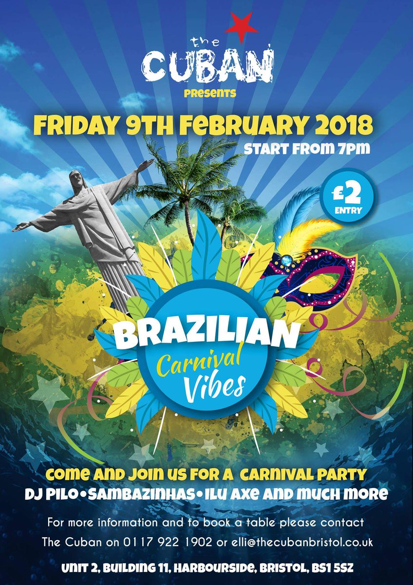 THIS FRIDAY! As the Recife Carnival begins in Brazil, we'll be shaking our thing down at <a href="/TheCubanBristol/">The Cuban Bristol</a>. Come join us!
