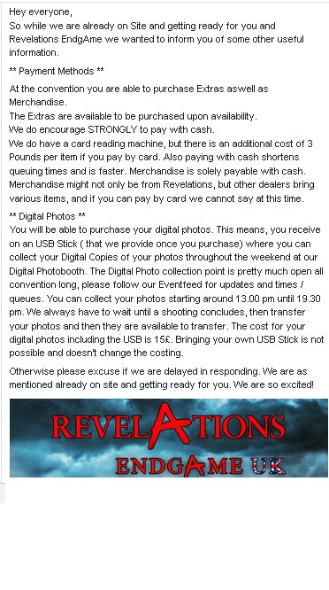 RevEndgameUK's tweet photo. ** More useful Information about Revelations EndgAme #pllcon !! ** https://t.co/FIBgZjrSfT