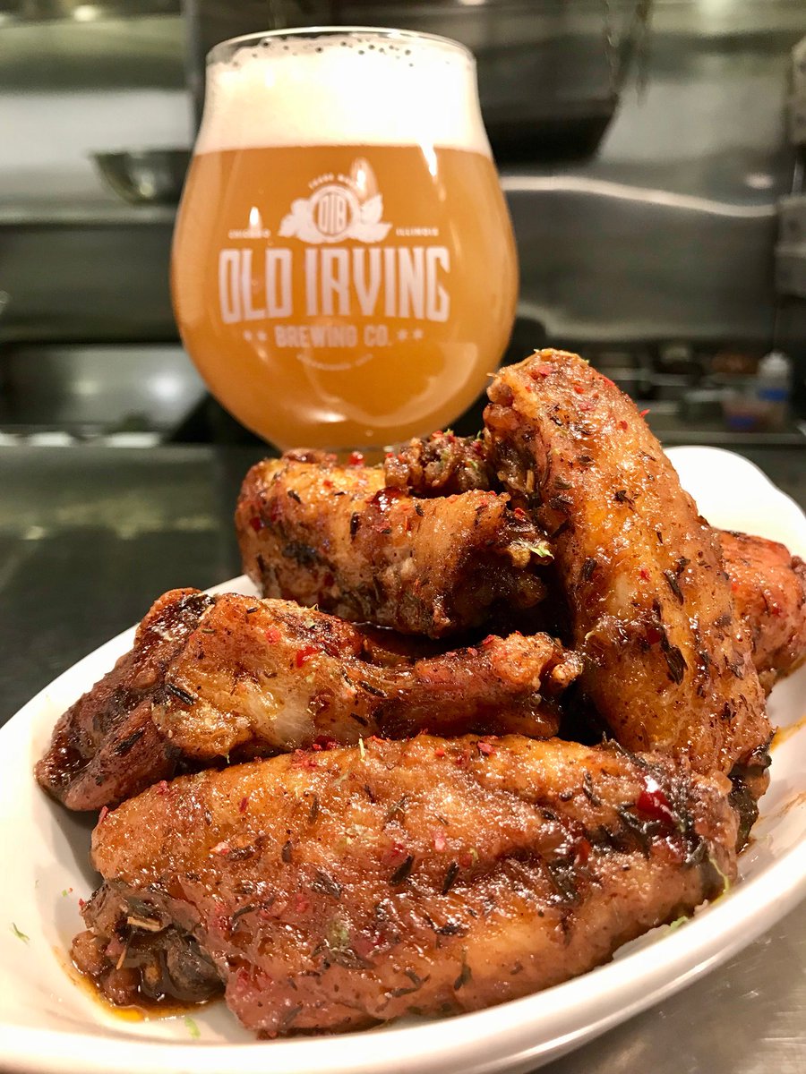 OldIrvingBeer's tweet photo. Honey Jerk Wings with lime zest and Aleppo pepper is our #weekoftheweek flavor! Goes well with OIB Ranch and beer. Available all week! https://t.co/wC0kbLtsNn