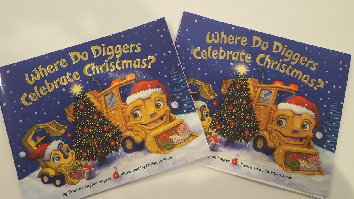 BriannaSayres's tweet photo. So very excited that I got these beautiful F&amp;G's of WHERE DO DIGGERS CELEBRATE CHRISTMAS? from my wonderful editor! Christian Slade's illustrations are incredible! And it is now available for preorder! Can't wait till you all can see it! https://t.co/wBVshGoP1Q https://t.co/6wRX99A5DB