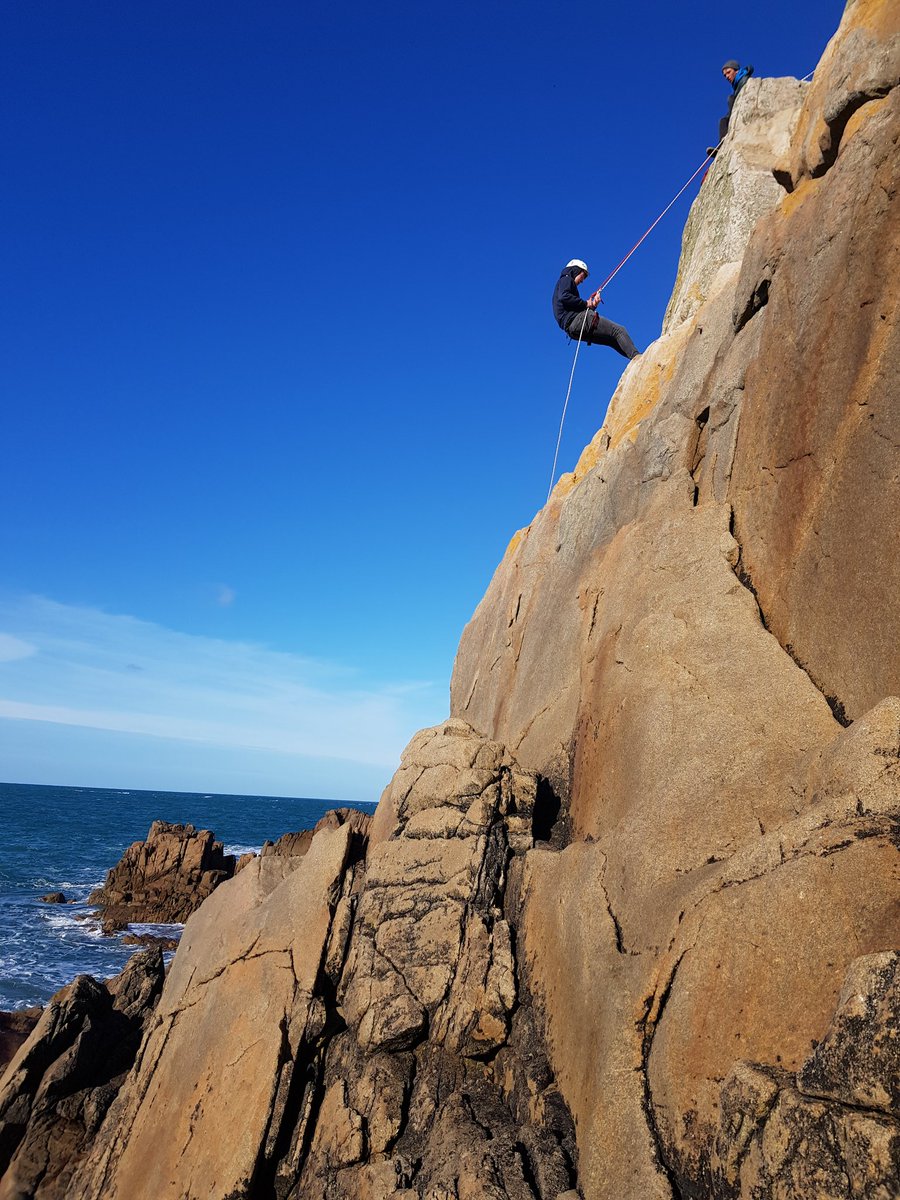 gcfesport's tweet photo. A perfect day for some climbing and abseiling at Pembroke.Thanks to @outdoorguernsey for showing us the ropes! #GetOutside #climbing #outdoorlearning https://t.co/R1qaD9zIMQ