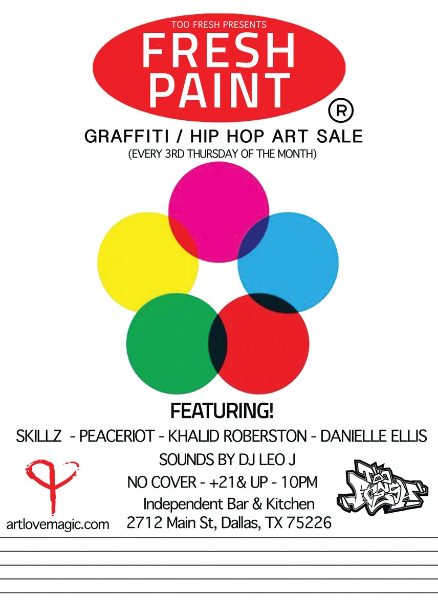 _LeoJ_'s tweet photo. #FreshPaint is a monthly event featuring Dallas artisans and hip hop inspired art. Find some dope art for your house/work. The 3rd Thursday of every month at @ibkdallas . #Dallas #DallasHipHop #DFWHipHop #Elluments https://t.co/yZzoC7u50w