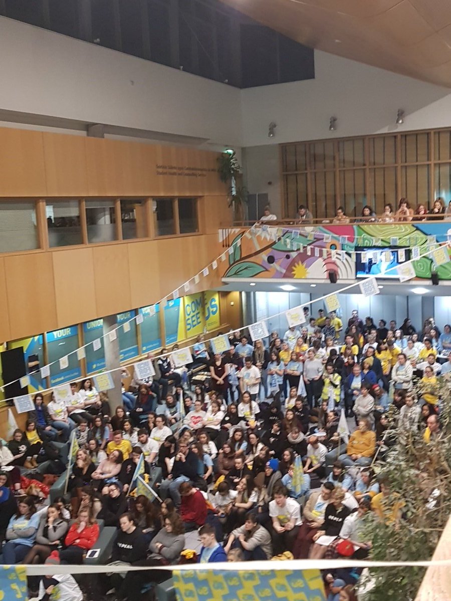 CollegeTribune's tweet photo. Crowd listening aptly to Irish Times journalist and long time activist Ann Marie Hourihane. #ucdforchoice https://t.co/GcTLha3CX7