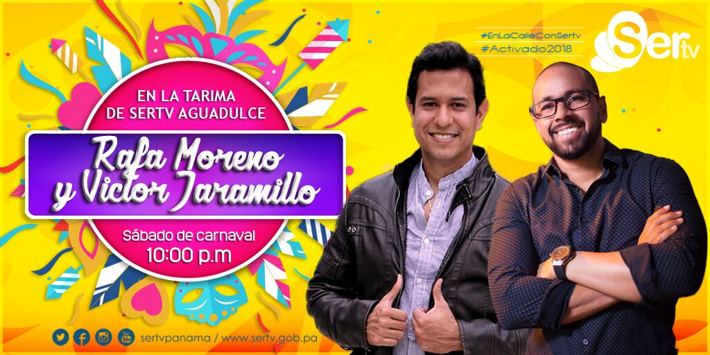 Sábado de Carnaval <a href="/RafaMoreno507/">Rafa Moreno</a> y Víctor Jaramillo en la #TarimaIntensaSertv en #Aguadulce #Salsa de #Panamá <a href="/SERTVPANAMA/">SERTV 📺</a> <a href="/leoalvarado25/">RESISTENCIA</a>