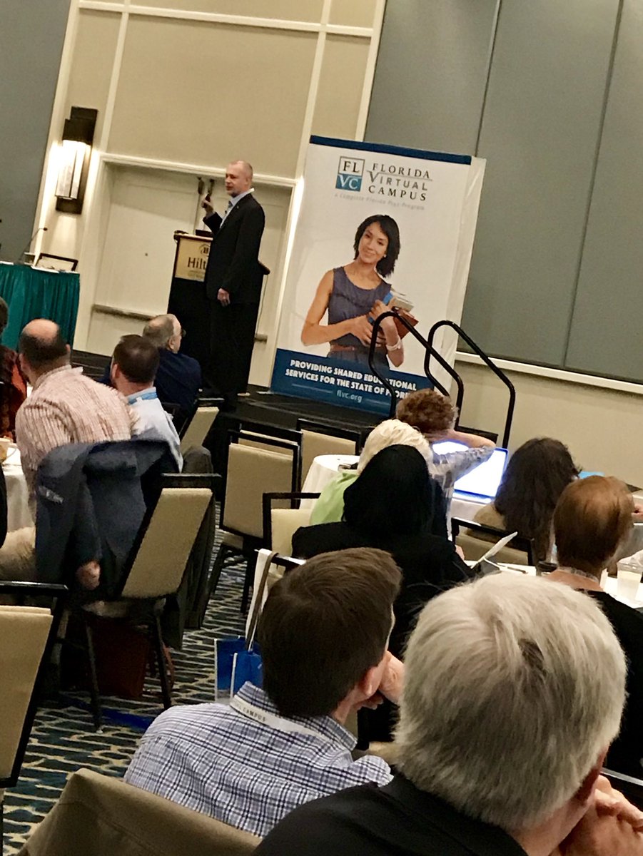 FLVirtualCampus's tweet photo. Picking back up after an amazing lunch, we have Dr. Daniel DeMarte from Tidewater Community College providing ways to achieve a successful OER degree program. #OERSummit2018 https://t.co/0uoR3wJOQZ