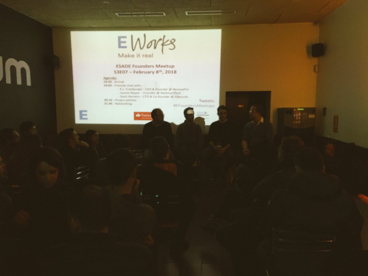 darovera's tweet photo. Amazing panel tonight at the #EFoundersMeetup w/ @RJFriedlander @JaumeMayorAgell @santihbc moderated by @janbri #MakeItReal https://t.co/fPxkyWB5aG