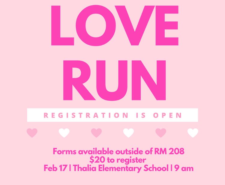 saraholander_'s tweet photo. SIGN UP FOR LOVE RUN!! FORMS ARE OUTSIDE ROOM 208 https://t.co/TIPOau2Etn