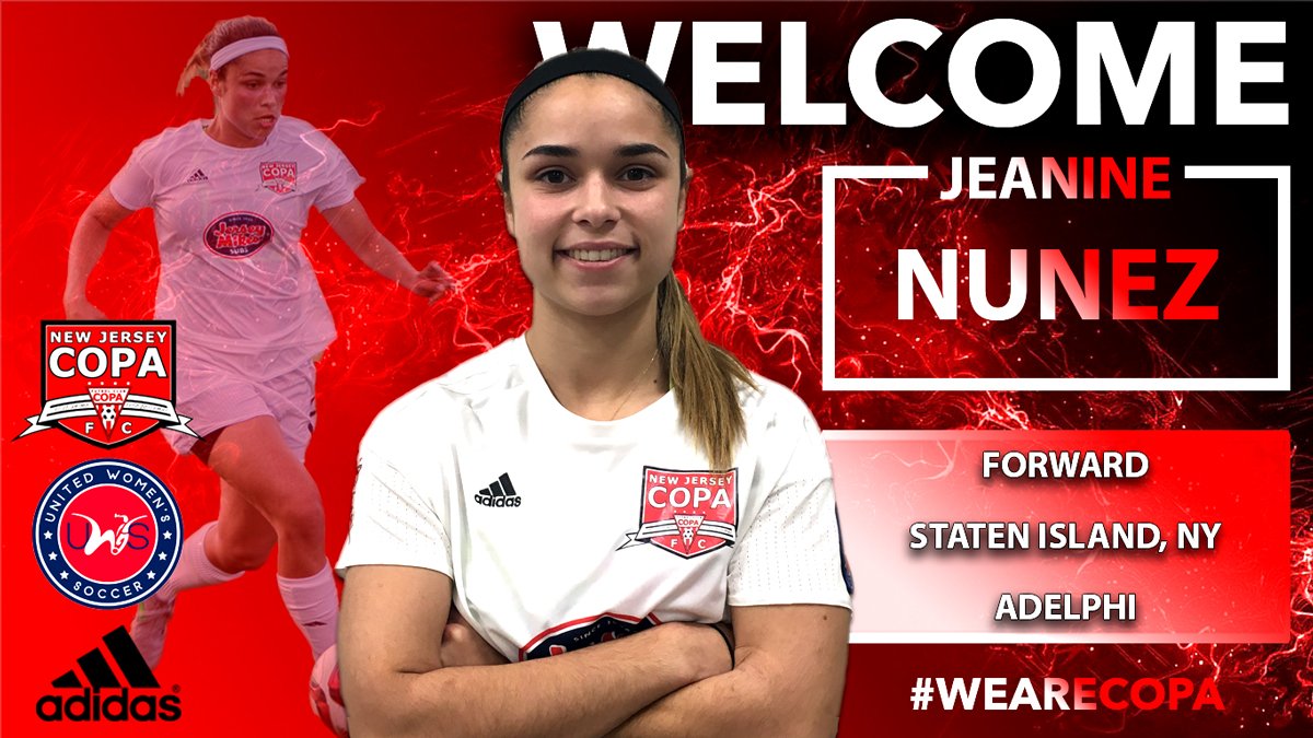 NJCopaFC's tweet photo. 🚨 NEW JERSEY COPA FC - PRESEASON SIGNING 🚨

o Jeanine Nunez
o Born in Staten Island, NY
o Plays for @AdelphiWSoccer 
o 2017 Starter for @UWSSoccer NJCFC squad

https://t.co/crTOx9QA6N

#WeAreCopa https://t.co/zlf2OsoNme