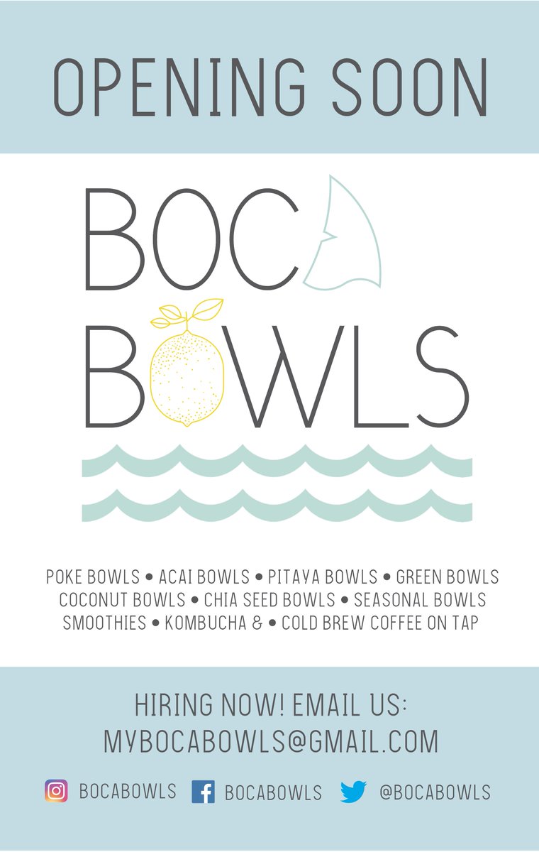 Boca Bowls on Twitter "We are now hiring! Come join our fun upbeat
