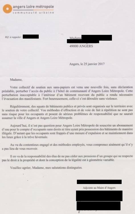 NDeboutAngers's tweet photo. Tout ça pour de l'eau!
Réponse d' #Angers au Collectif de Soutien aux Sans Papiers 49.
Mépris de @AngersAgglo @Angers @ChristopheBechu pour les exclus.
Il y des choix qui à défaut d'être humains, sont exclusivement politiques. Angers ne fait pas exception.
https://t.co/mMqKH4gpn7 https://t.co/vaZ5dTAACt