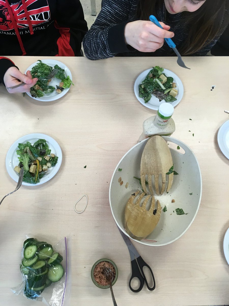 ddonahuer's tweet photo. Langdon School’s Horticulture Club made a salad today with their hard word from the garden tower! Excellent work! #abed #rvsed #growfood https://t.co/8tcb1C7LKq