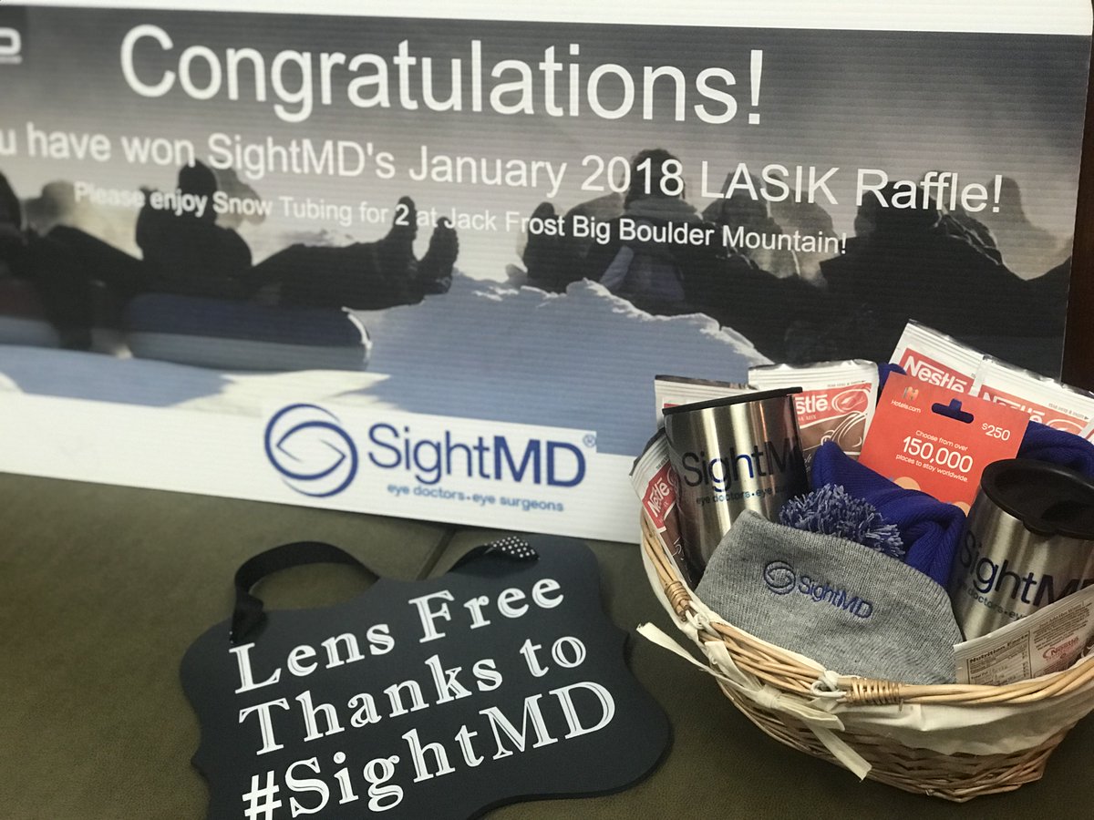 sightmd's tweet photo. Congratulations to our January #LASIK raffle winner, Casiah! Her wonderful review celebrating her experience after LASIK with #SightMD, with a little help from our very own Dr. Martin, gave us a reason to celebrate with her! #Raffle #Giveaway #WednesdayWinner #inspiration https://t.co/gvOm0O8q06