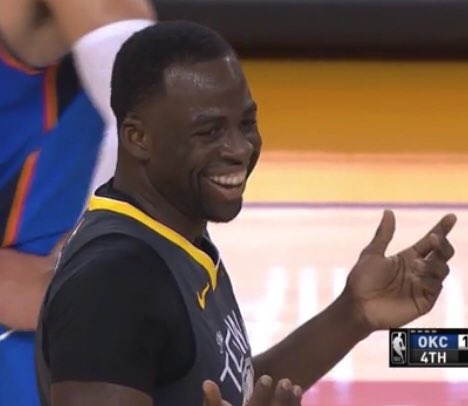 Audrey_LeeMarie's tweet photo. Draymond Green embodies the attitude of, “But what did I even do??” when I catch my junior high kids doing something they know is wrong. https://t.co/vyriqJX2SS